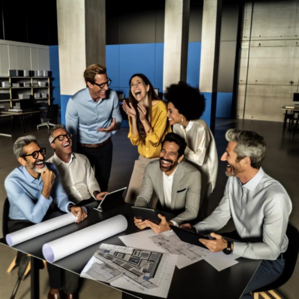 Zespół założycielski ElektroZakup podczas spotkania projektowego w nowoczesnym biurze